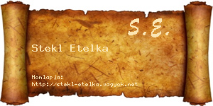 Stekl Etelka névjegykártya